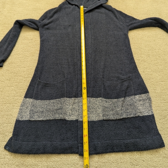 Barefoot Dreams Cozychic Lite Hooded Cardigan Sweater Women XS S Blue Long Soft - Picture 8 of 9